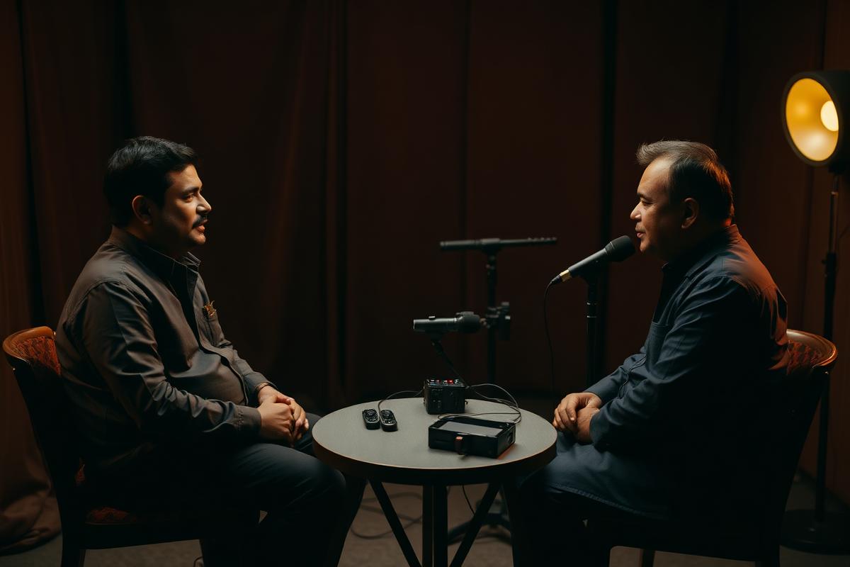 Two speakers recording natural conversational speech data