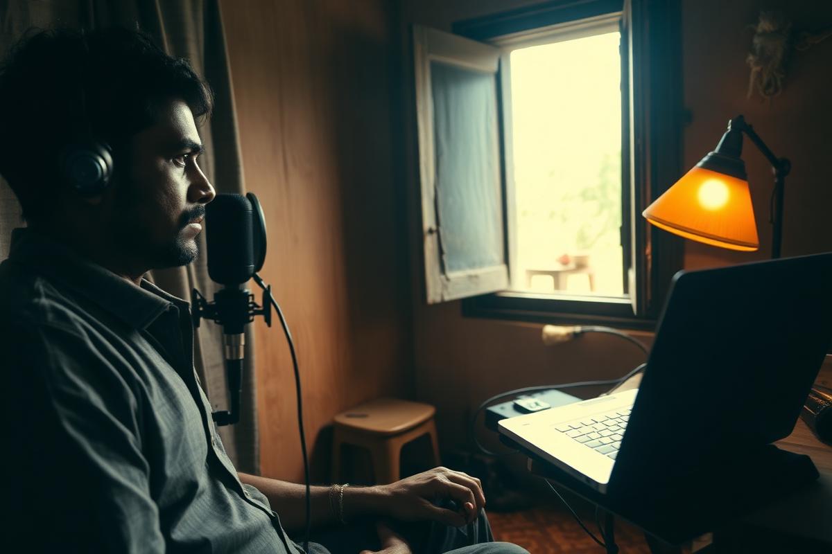 Speaker recording scripted prompts for a speech data collection project